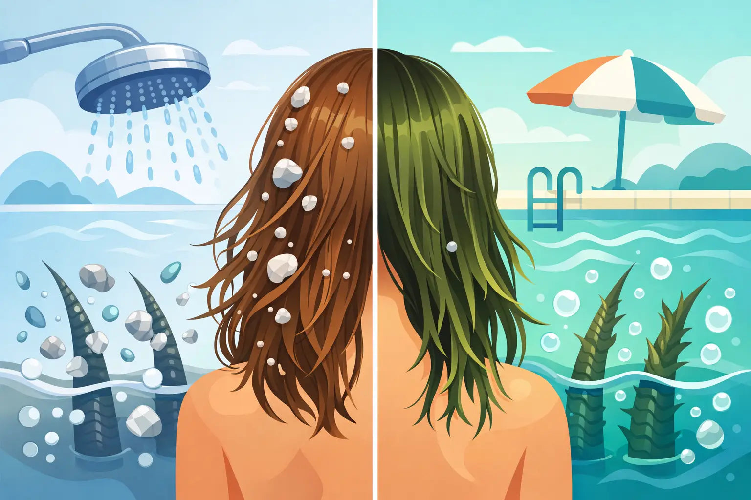 Hard Water vs Chlorine Hair Damage