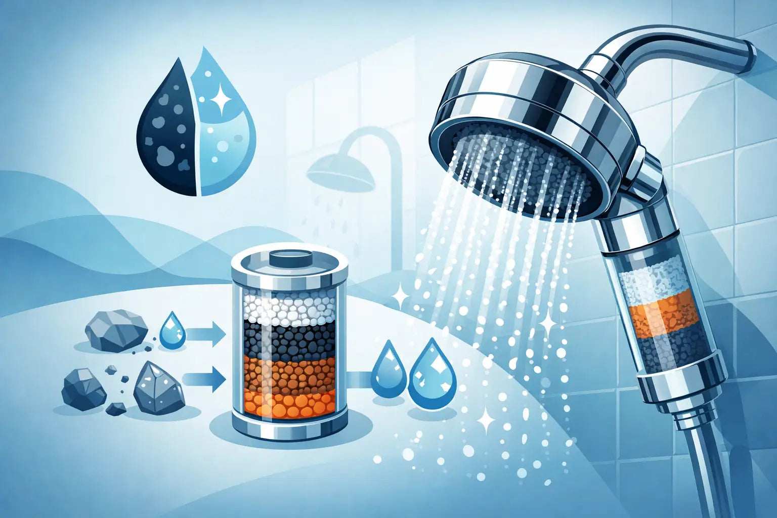 Filtered Showerheads for Hard Water Work