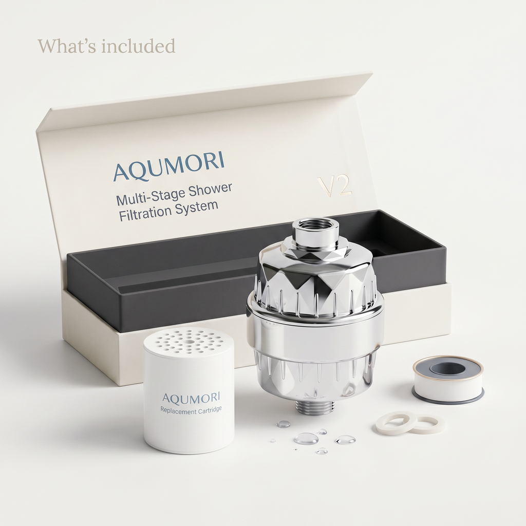 Aqumori Filtered Showerhead for Hard Water