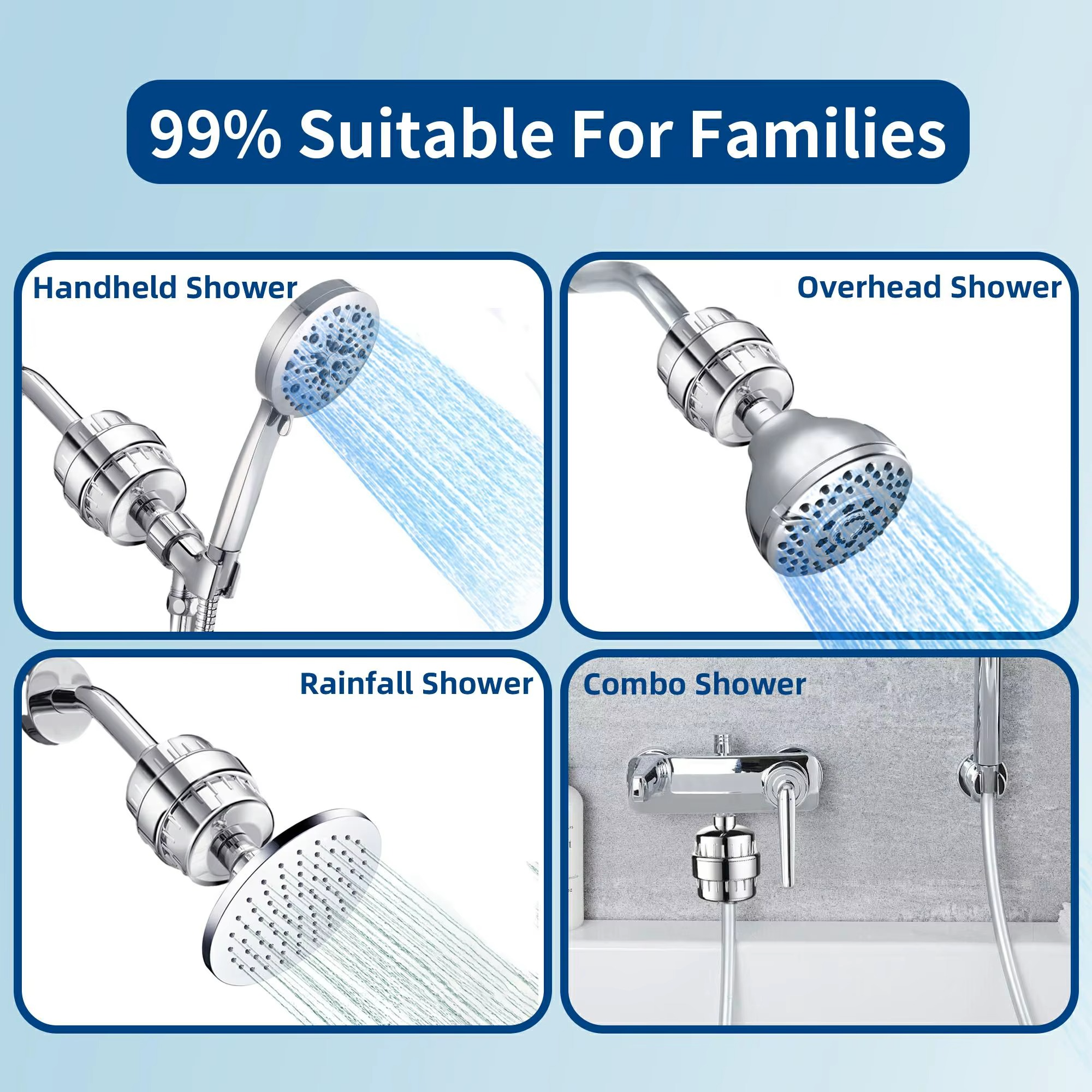 Aqumori Filtered Showerhead for Hard Water