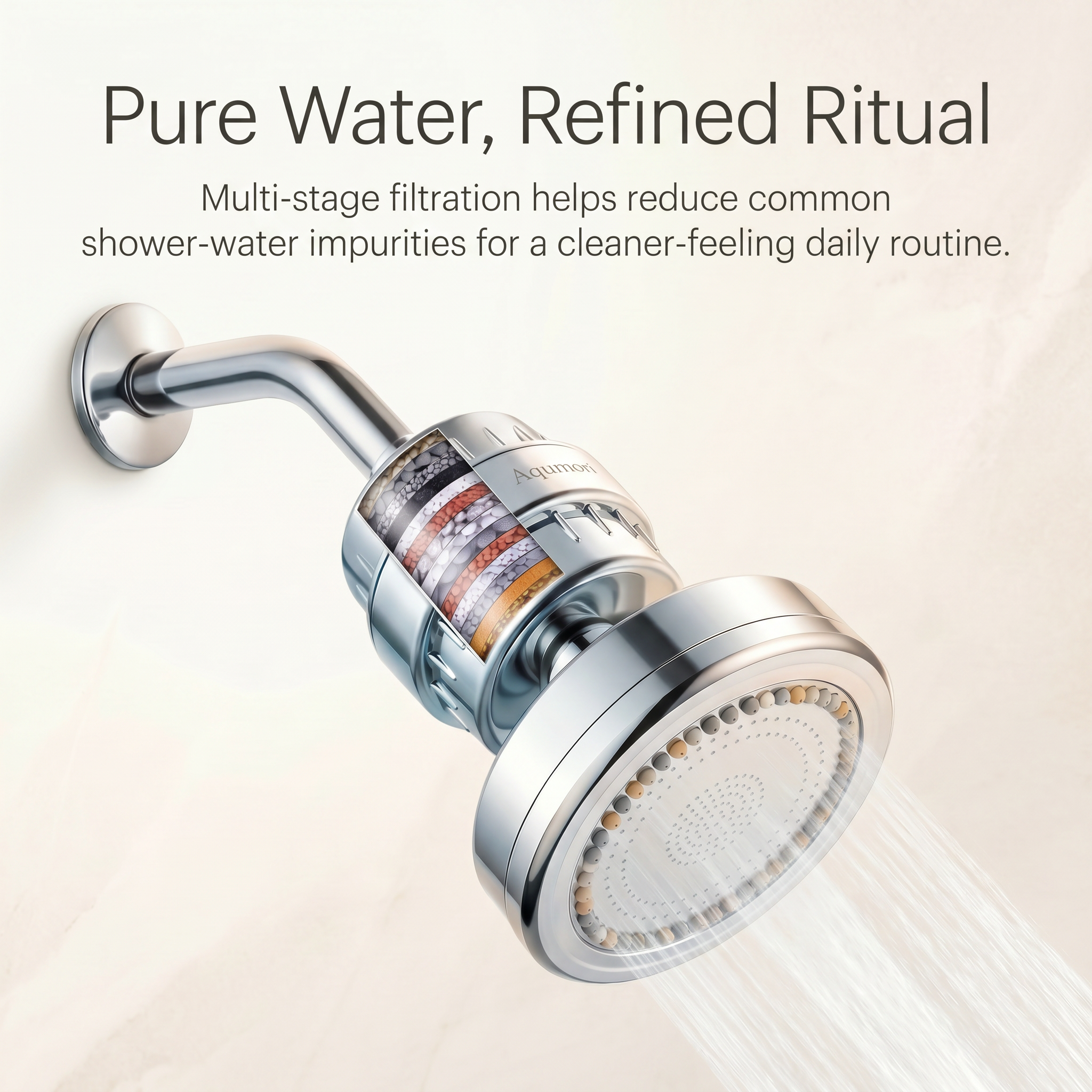 Aqumori Filtered Showerhead for Hard Water