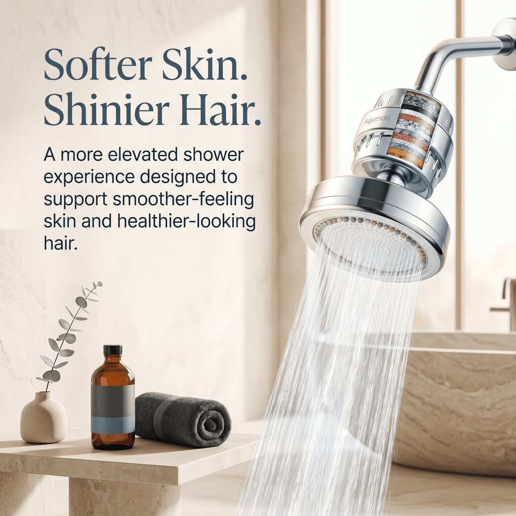 Aqumori Filtered Showerhead for Hard Water