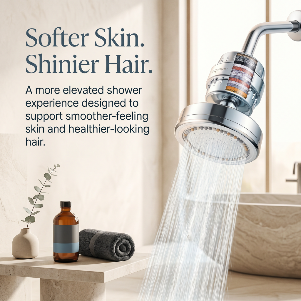 Aqumori Filtered Showerhead for Hard Water